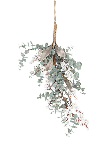 Ramură de eucalipt cu sclipici irizat 56 cm 