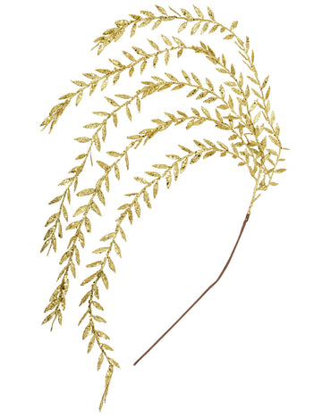 Ghirlandă cu frunze sclipici aurii 90 cm 