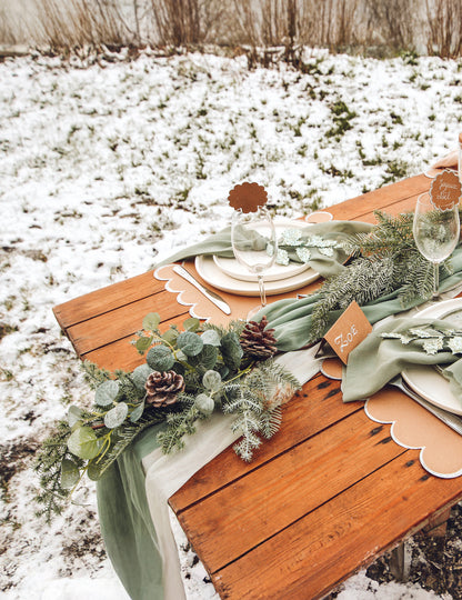 Descendență de brad și eucalipt 53 cm cu conuri de pin