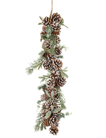 Coborâre prin conuri de pin înzăpezite 70 cm decorațiuni naturale