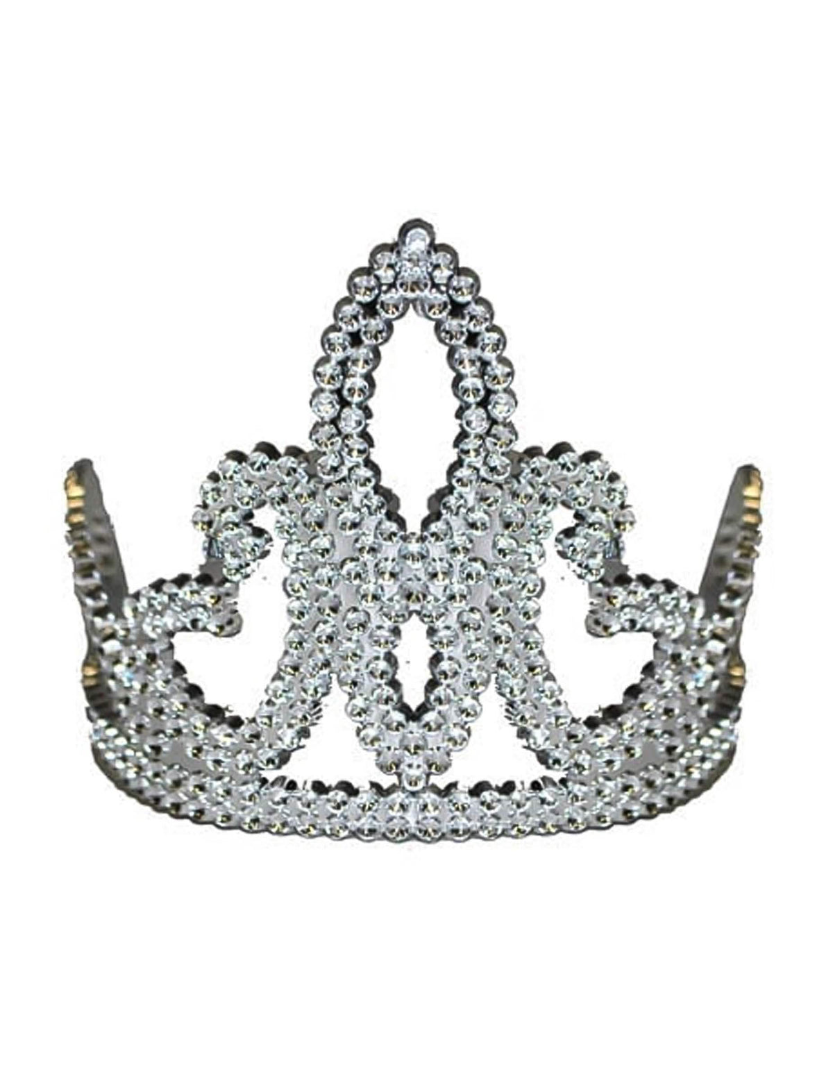 Diademă de prințesă pentru fată argintiu cu strasuri