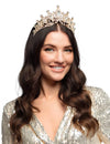 Diademă regală metalică rose gold pentru adulți