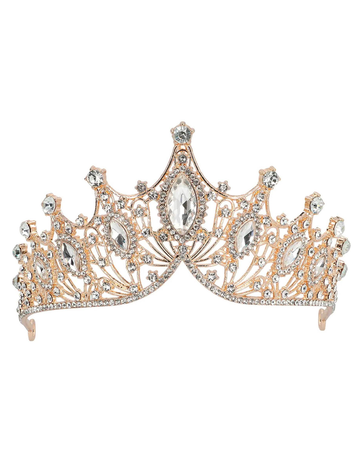 Diademă regală metalică rose gold pentru adulți