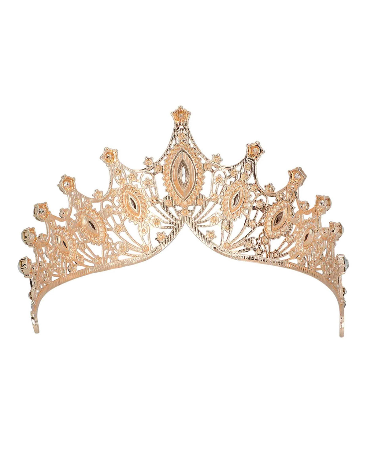 Diademă regală metalică rose gold pentru adulți