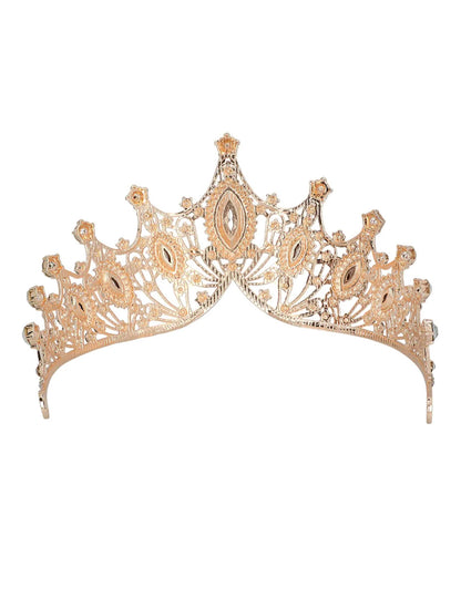 Diademă regală metalică rose gold pentru adulți