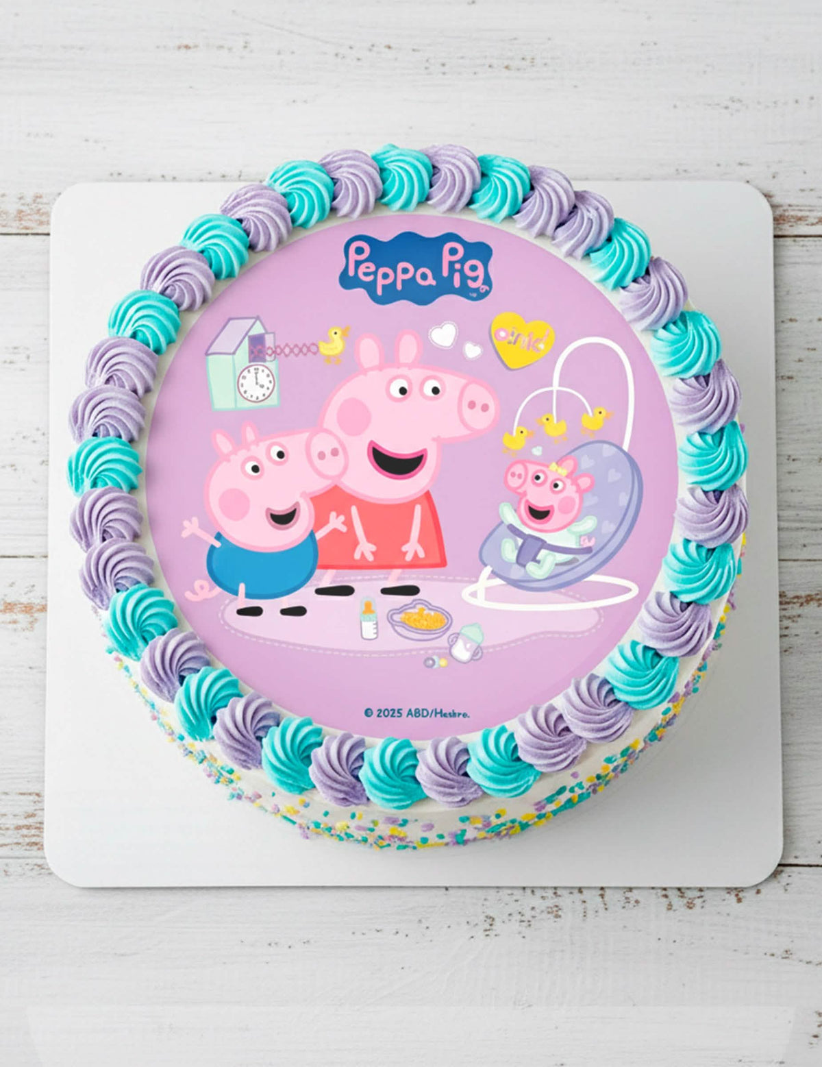 Disc din vafă pentru tort Peppa Pig™ New Baby 20 cm