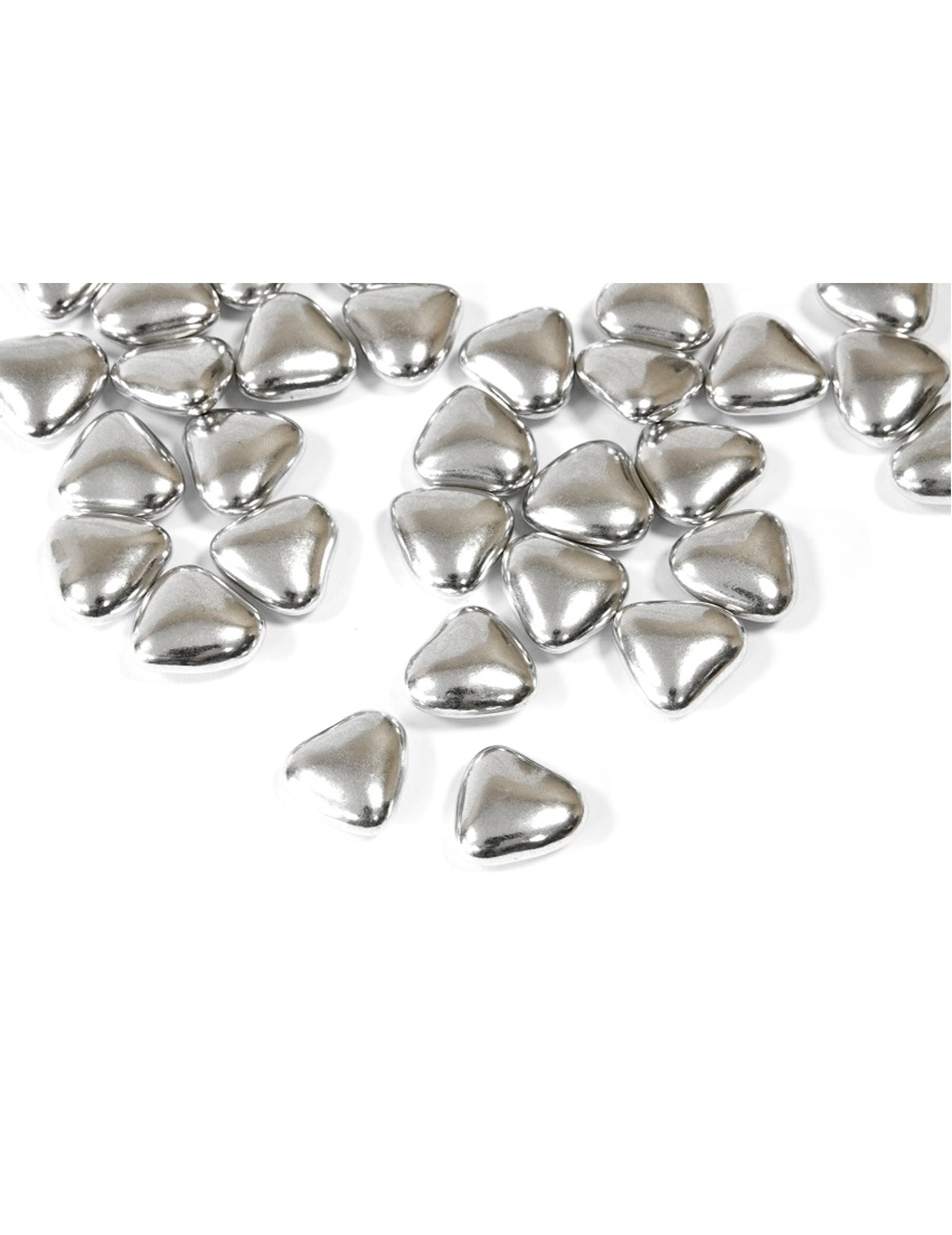 Dragées mini coeur chocolat couleur argent