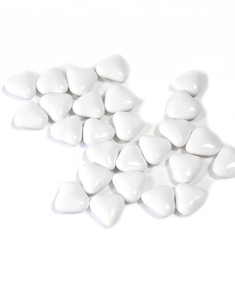 Dragées mini coeur chocolat pour mariage et communion blanc
