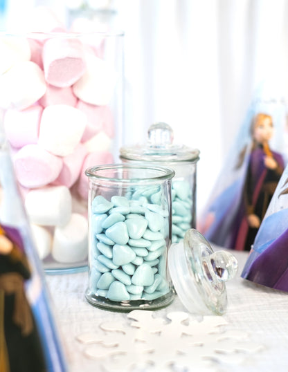 Bomboane mini inimă din ciocolată culoare albastru deschis 250 gr pentru împărtășanie 