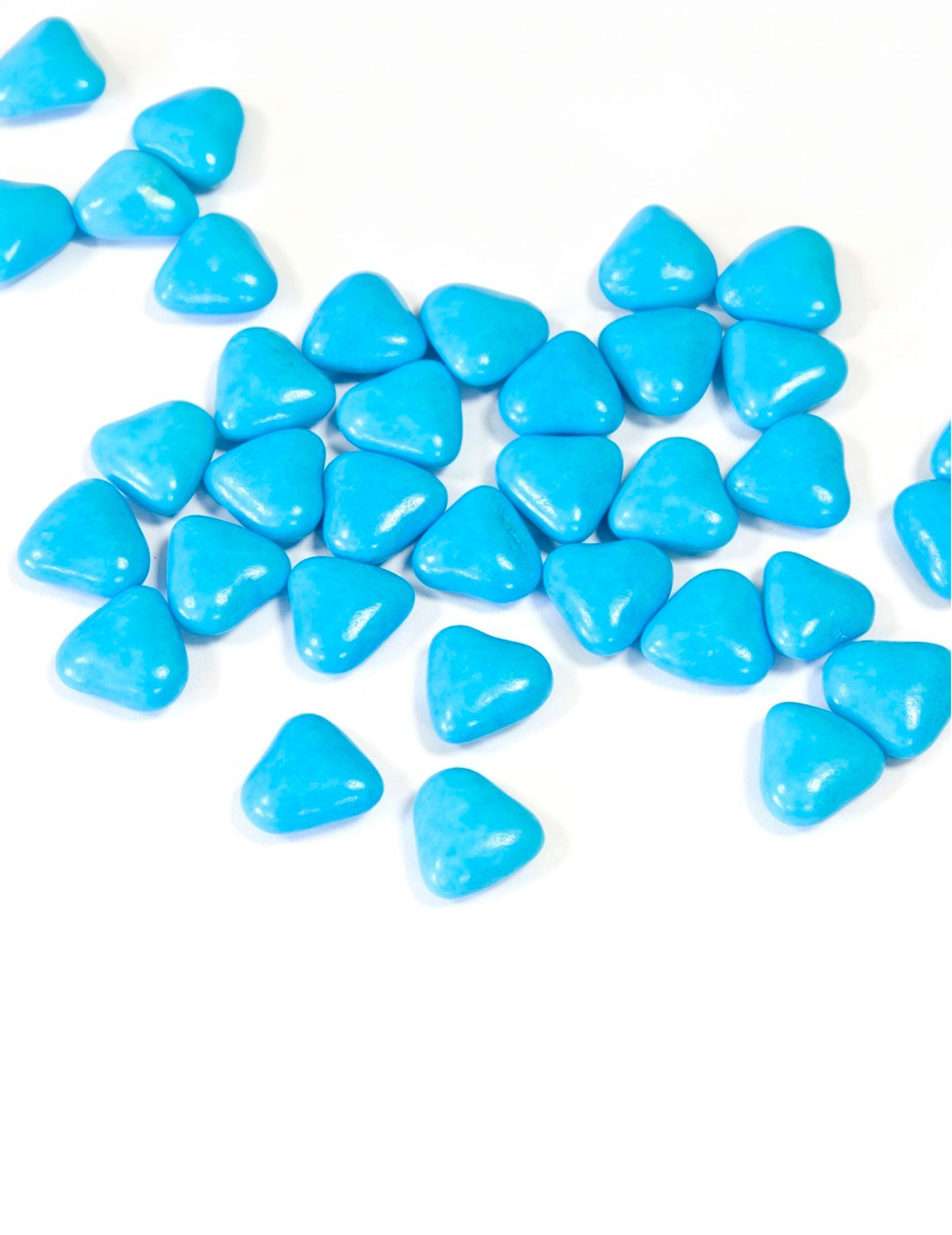 Mini drajeuri inimioară din ciocolată culoare turcoaz 250 g pentru comuniune 