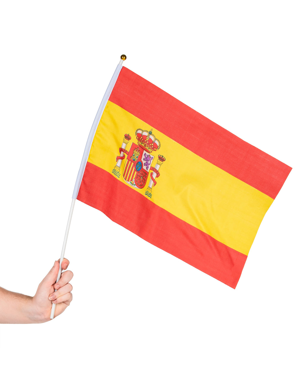 Drapeau d'Espagne pour supporter rouge et jaune avec blason