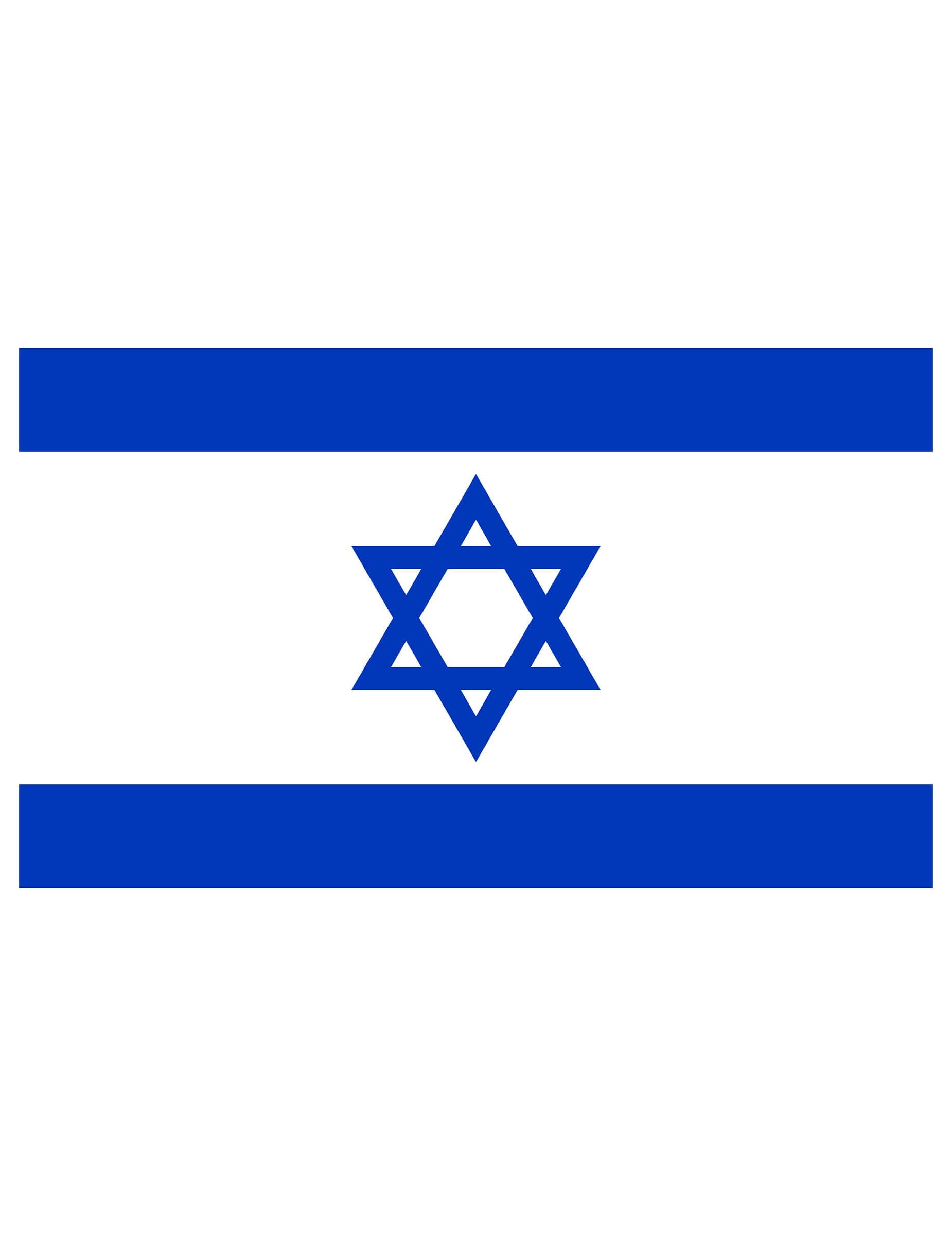 Vue de face du drapeau Israël