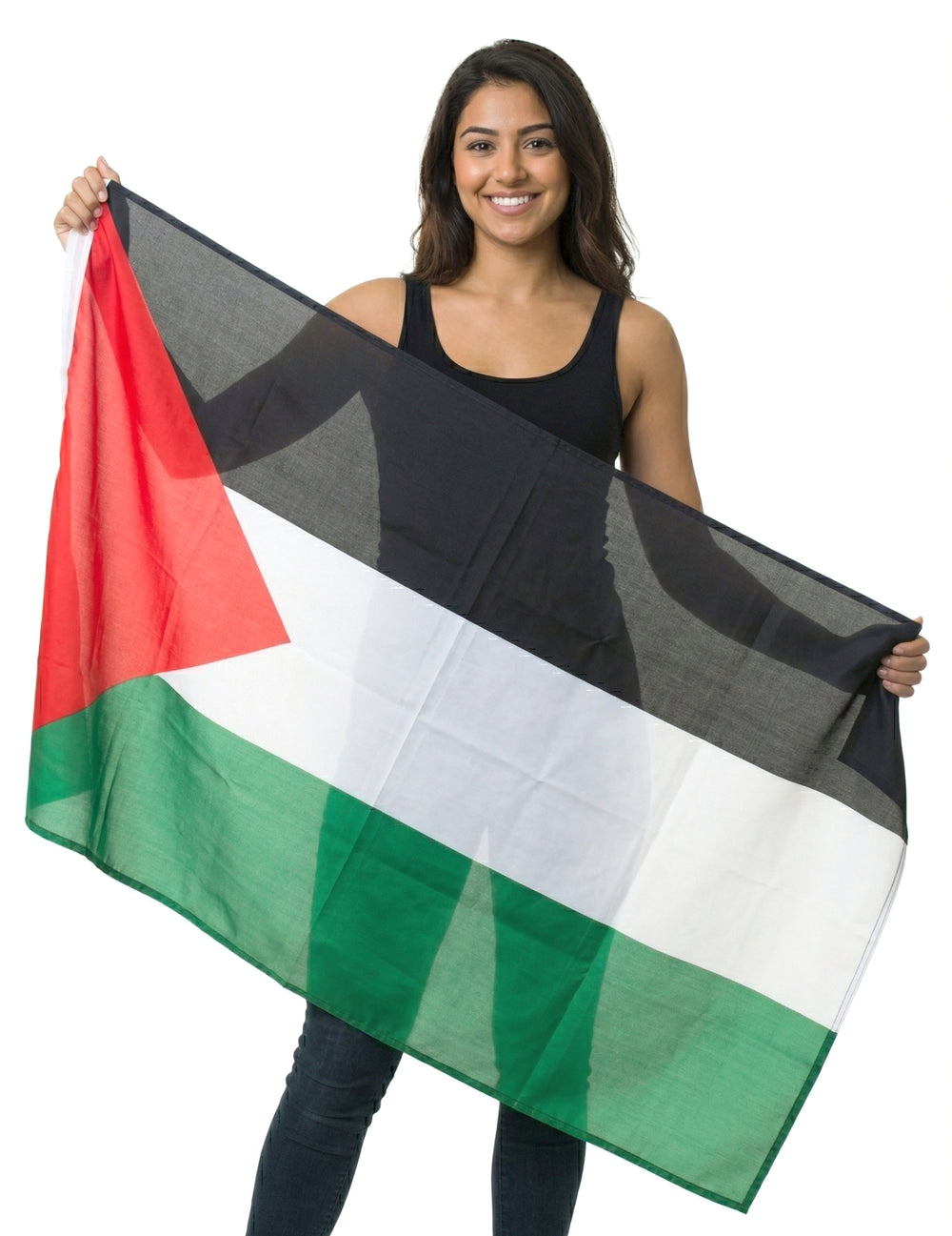Drapeau Palestine pour supporter noir blanc vert et rouge