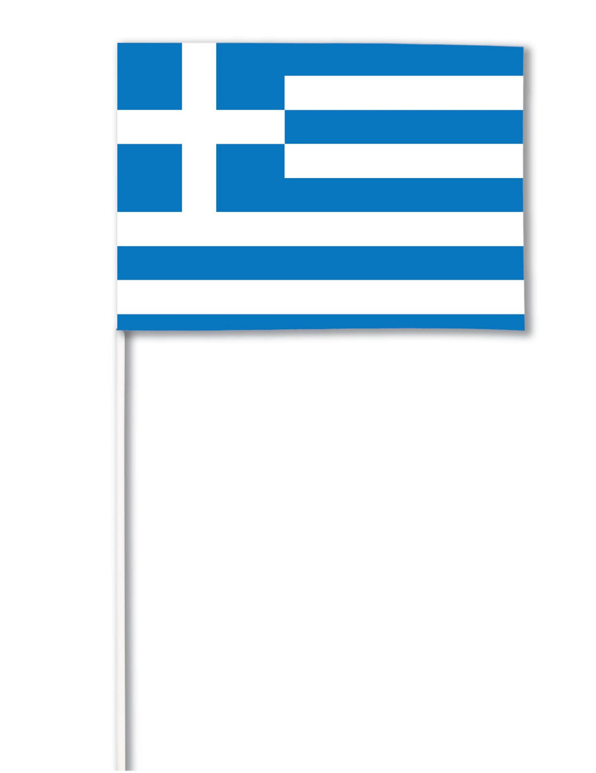 Steag de hârtie grecia albastru și alb pe tijă