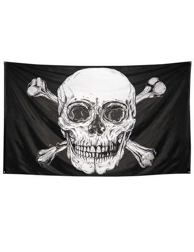 Drapeau pirate Jolly Roger pour décoration noir et blanc
