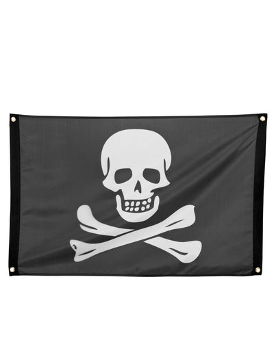 Drapeau pirate pour fête noir et blanc avec œillets