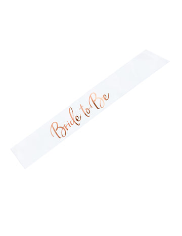 Eșarfă din satin pentru EVJF, pentru viitoarea mireasă, albă și roz aurie