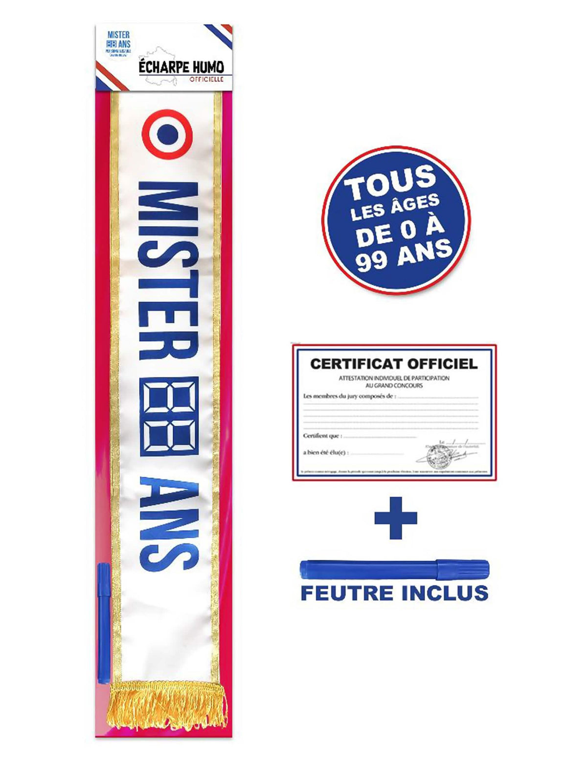 Detaliul diplomei și al fetruului eșarfei tricolore aniversare Mister