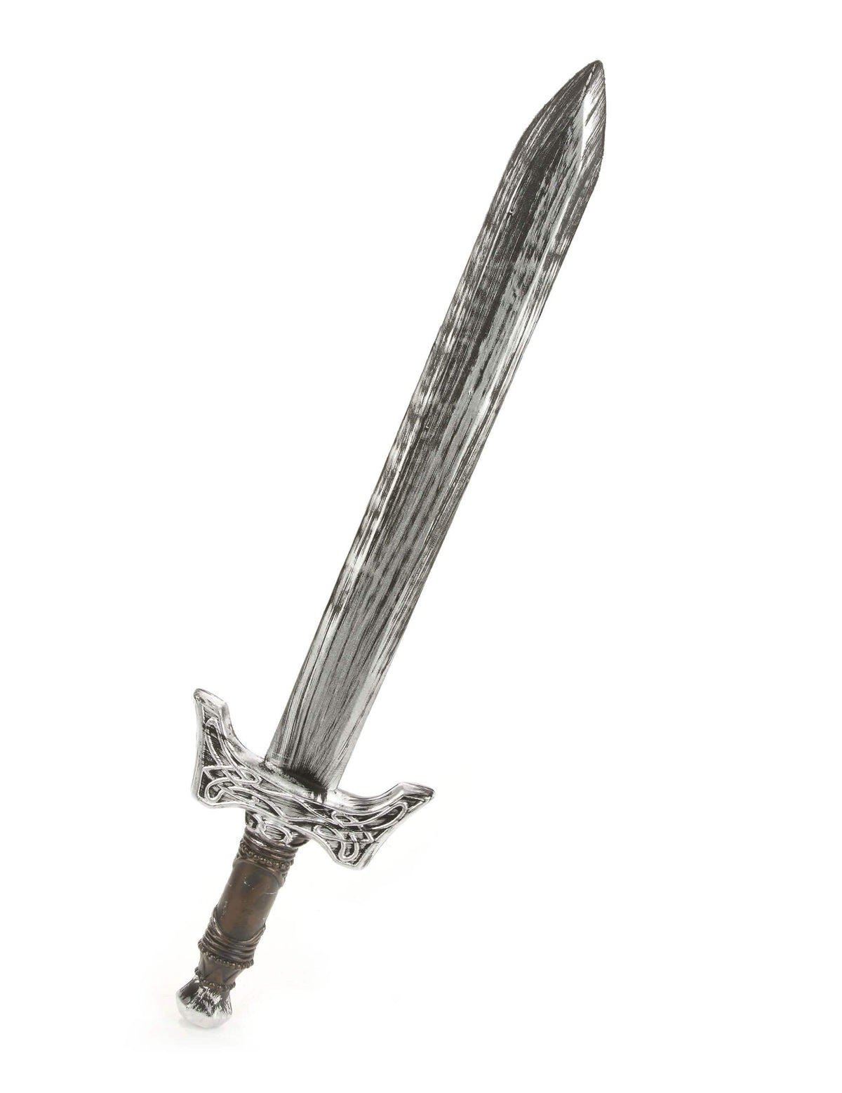 Épée de chevalier en plastique argentée et marron