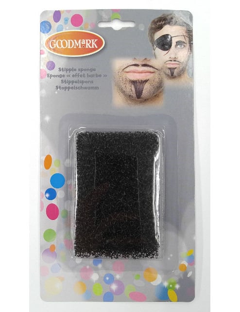 Éponge pour maquillage barbe pour adulte noire alvéolée