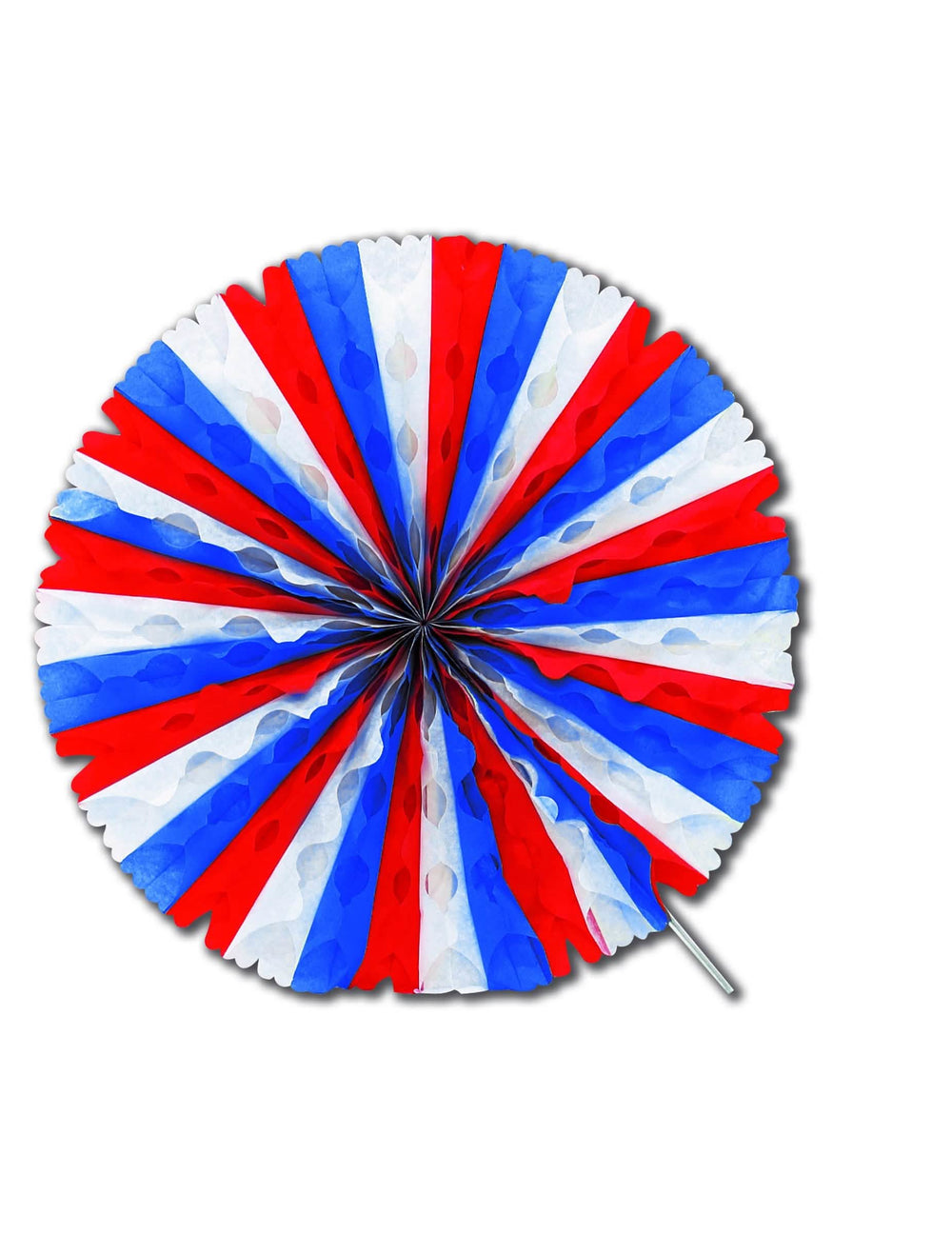 Evantai rozetă din hârtie tricolor albastru alb roșu