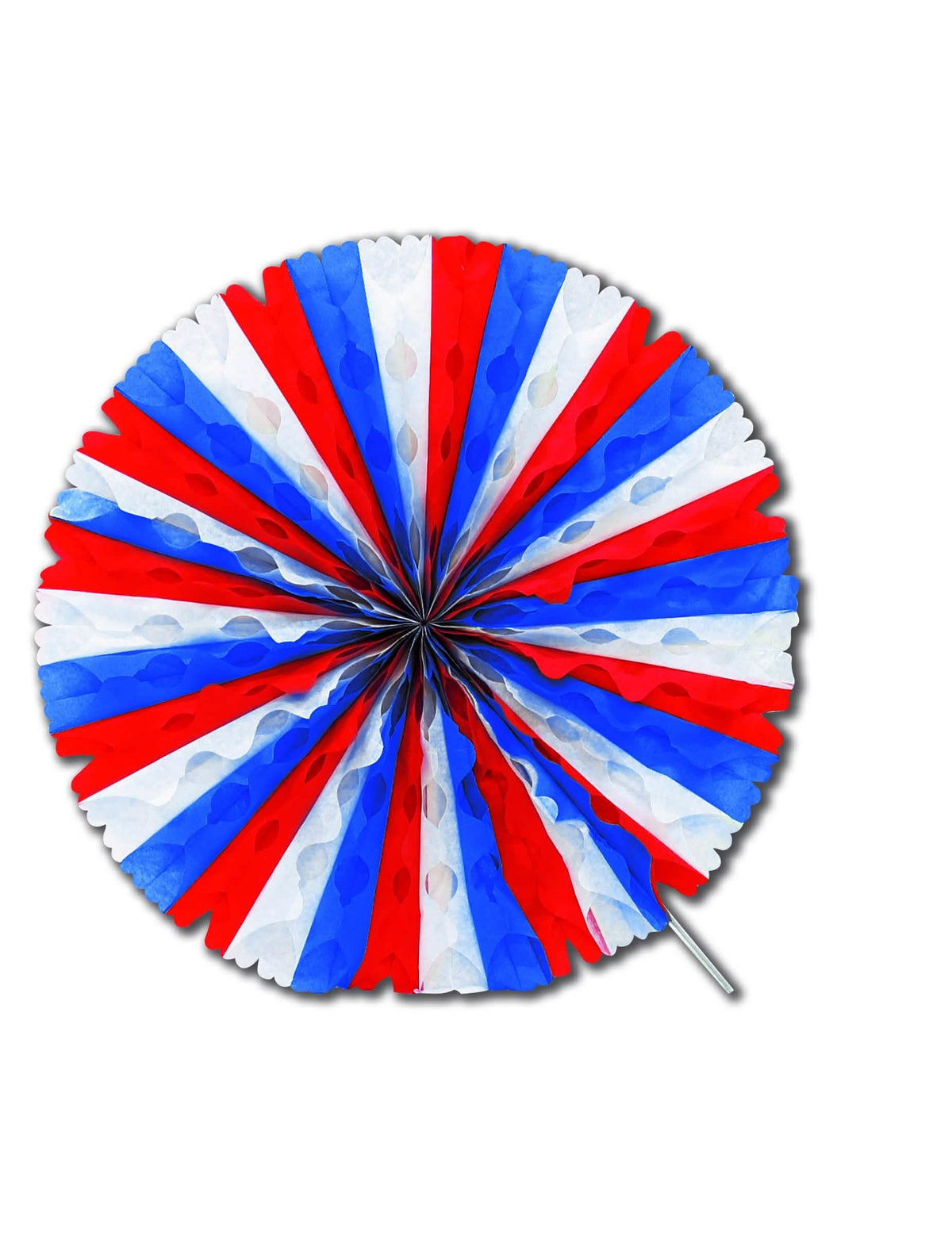 Evantai rozetă din hârtie tricolor albastru alb roșu