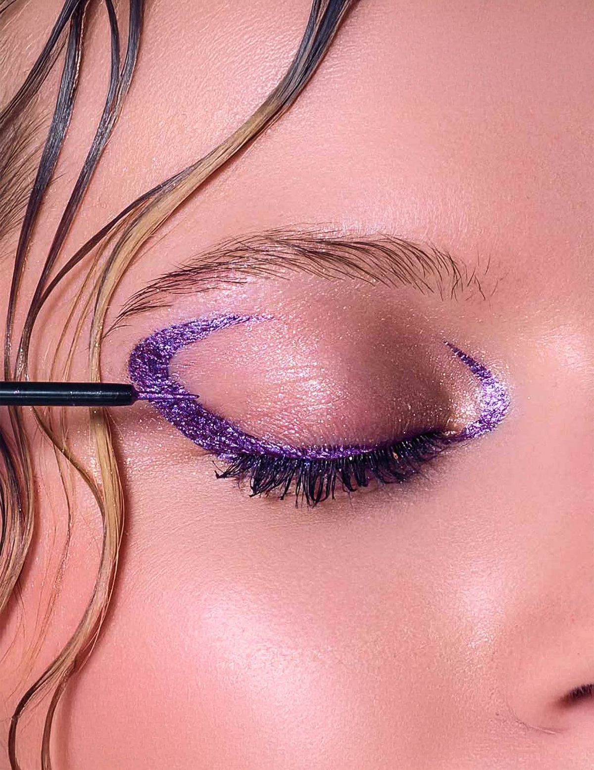 Eyeliner mov cu sclipici - Si si la paillette™