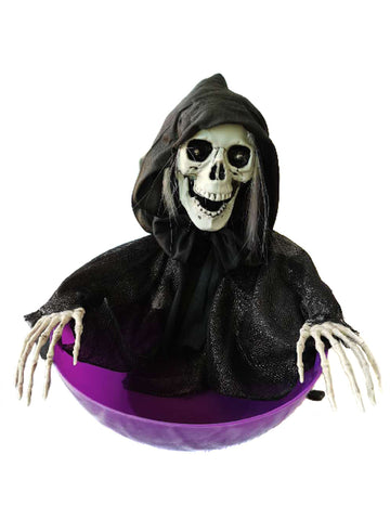 Faucheur macabre avec bol lumineux 52 cm