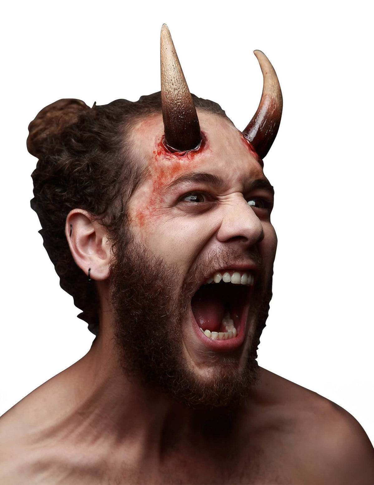 Coarne false diavolești halloween pentru adult bej și însângerate