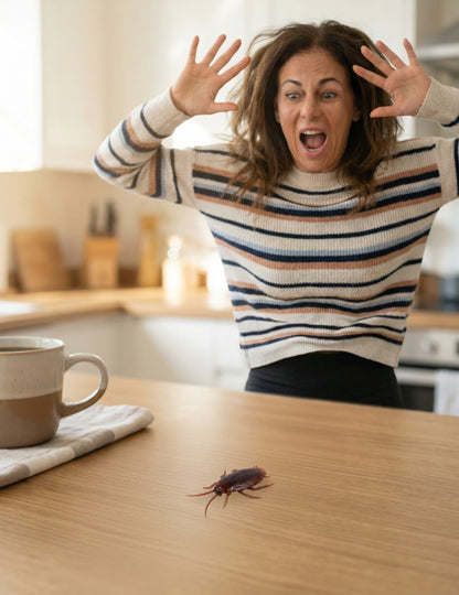 Mise en situation du faux cafard farces et attrapes