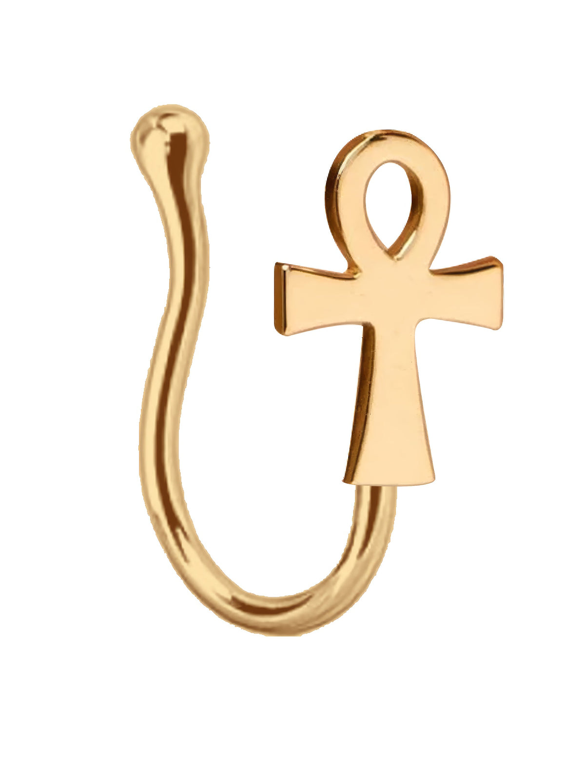 Détail de la croix Ankh du faux piercing œil d'Horus