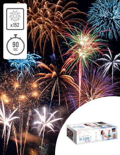 Feu d'artifice Spécial Mariage pour fête 152 tirs 90 secondes multicolore
