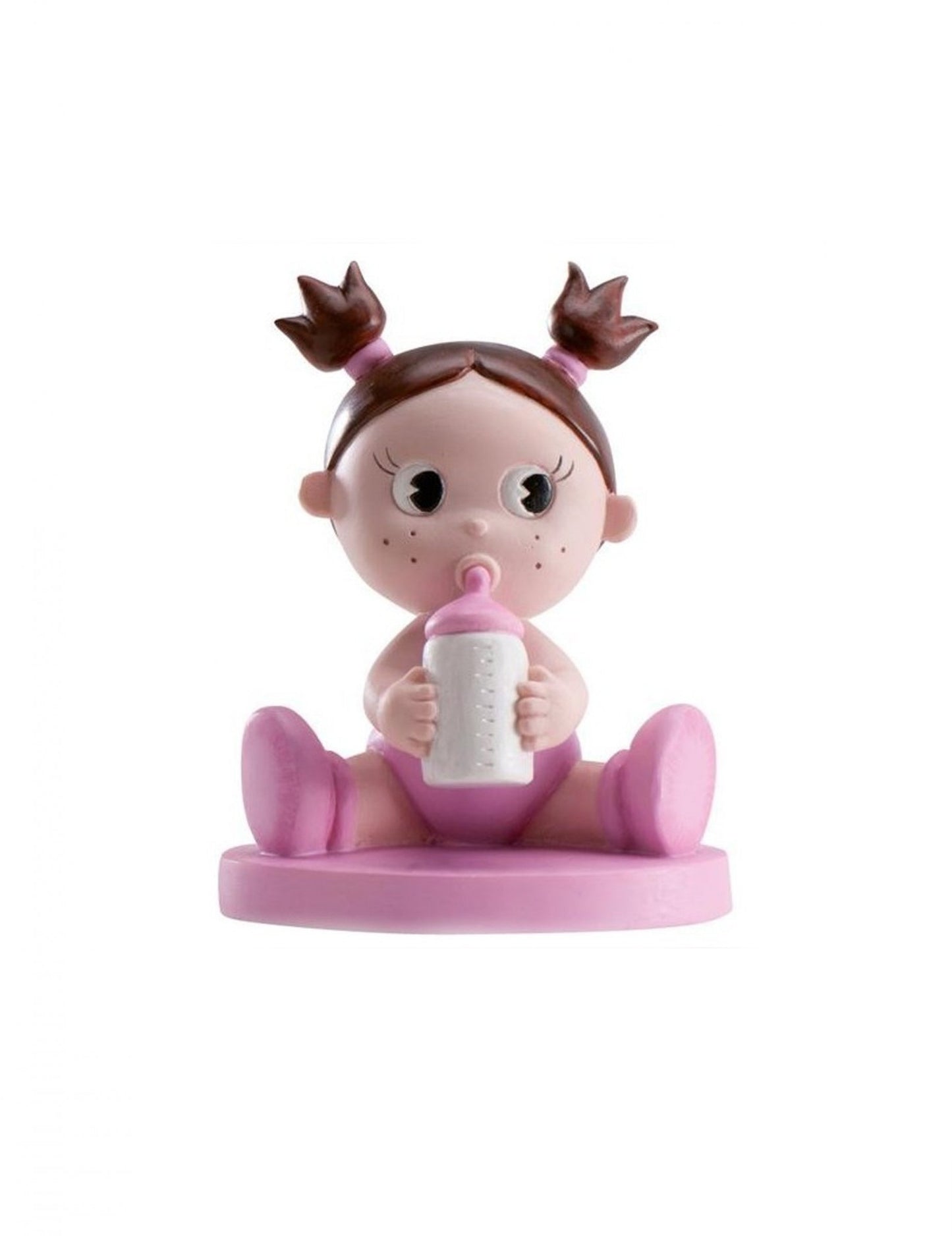 Figurină din rășină a unei fetițe cu biberon, 10 cm decorațiuni pentru petrecerea de baby shower