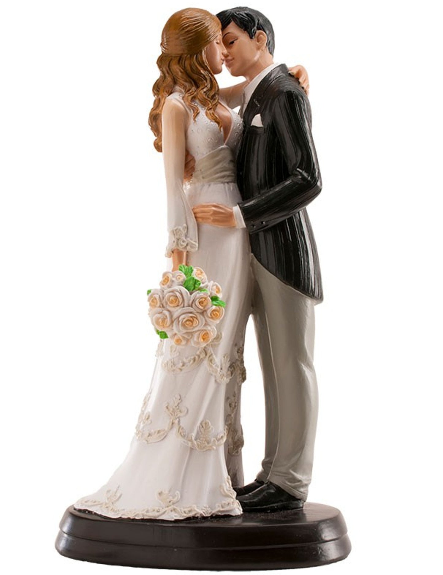 Figurină cu mire și mireasă care se sărută 18 cm pentru tort etajat