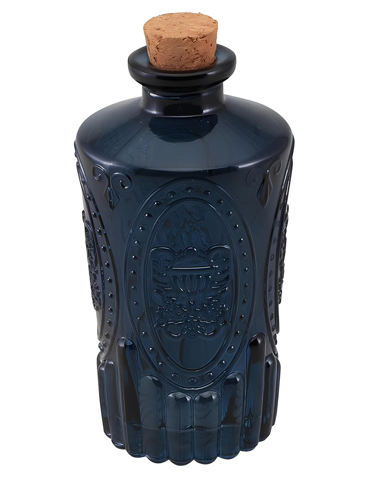 Fiole en verre de potion pour décoration bleu nuit avec bouchon en liège