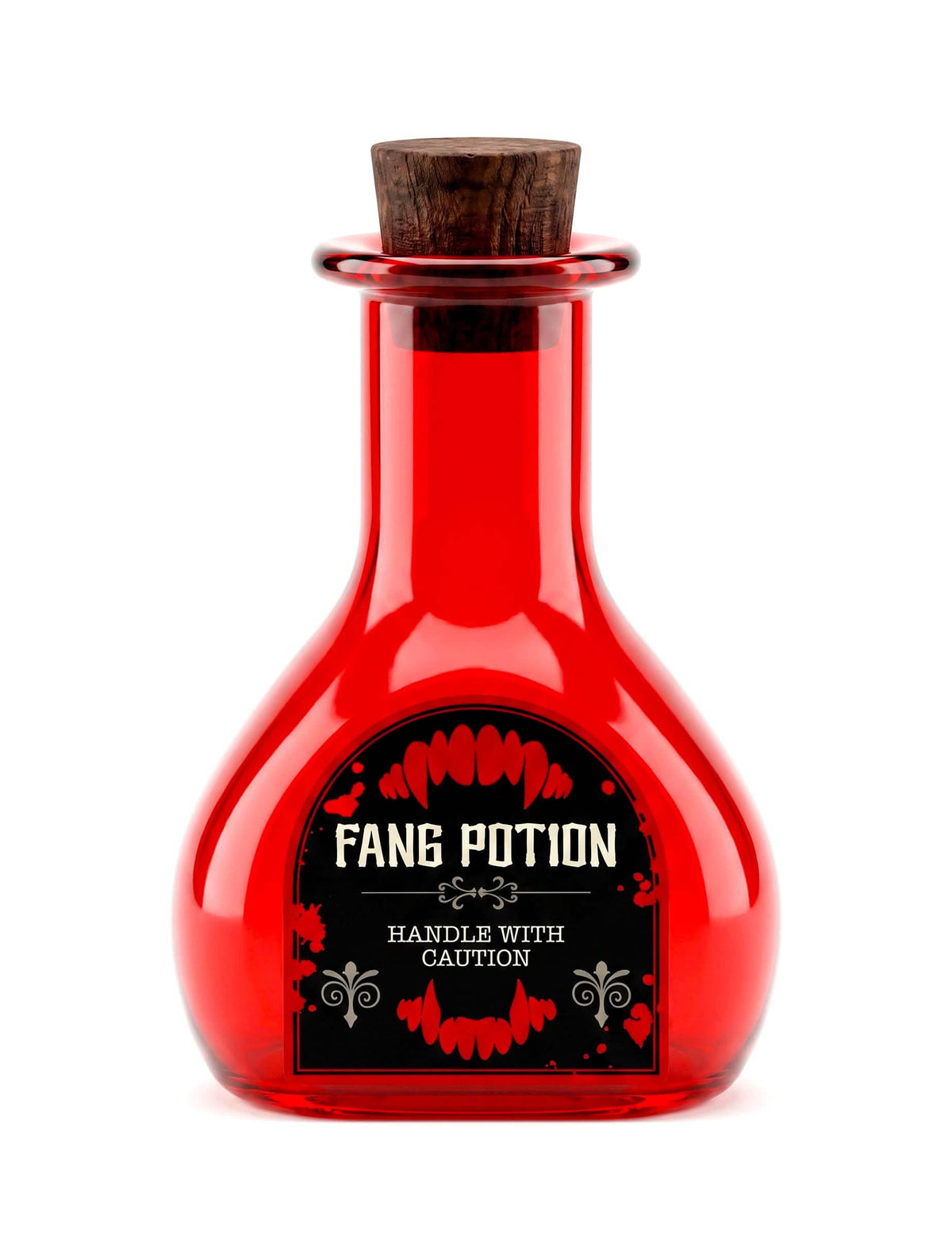 Flacon en verre rouge potion de vampire 10,8 cm