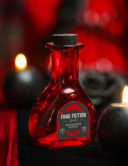 Flacon en verre rouge potion de vampire 10,8 cm