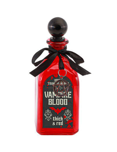 Flacon carré en verre rouge Vampire Blood 17 cm