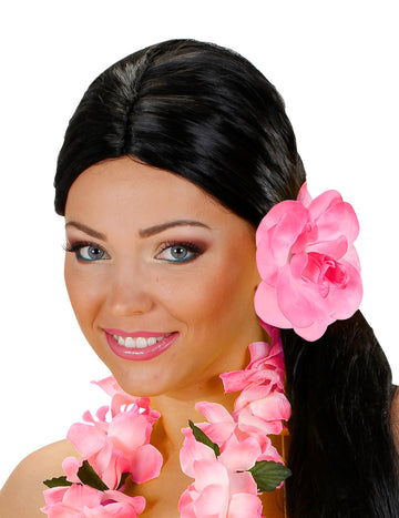 Floare roz cu păr elastic