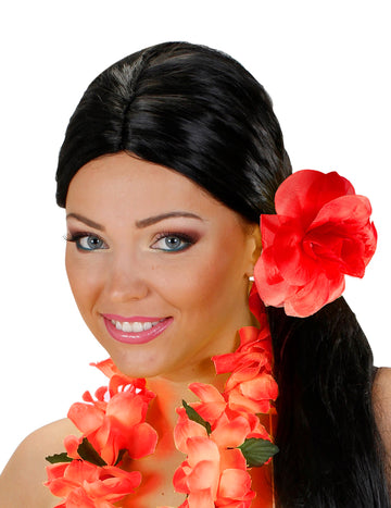 Floare roșie cu păr elastic