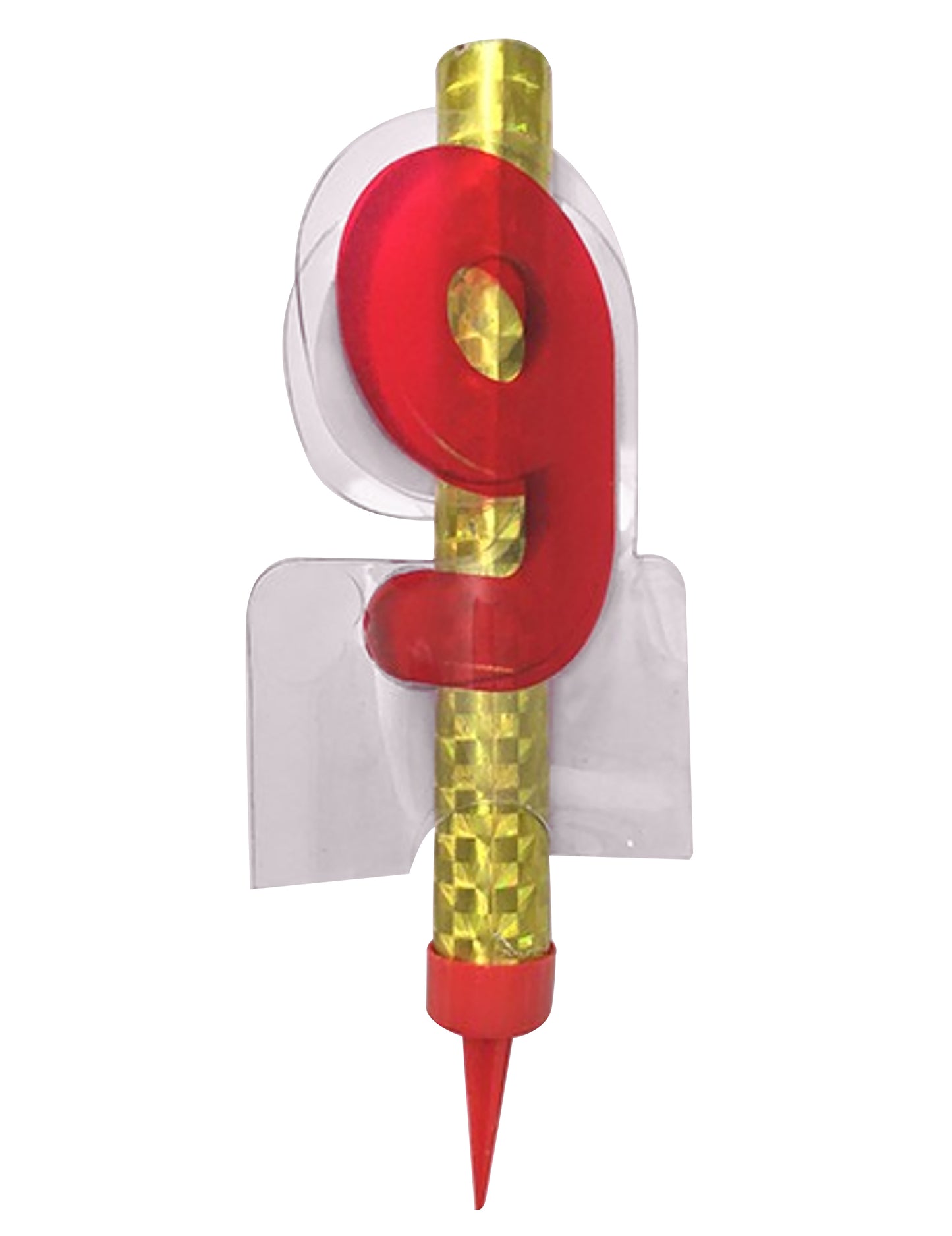 Fântâna iluminată numărul 9 roșu 12 cm pentru tort