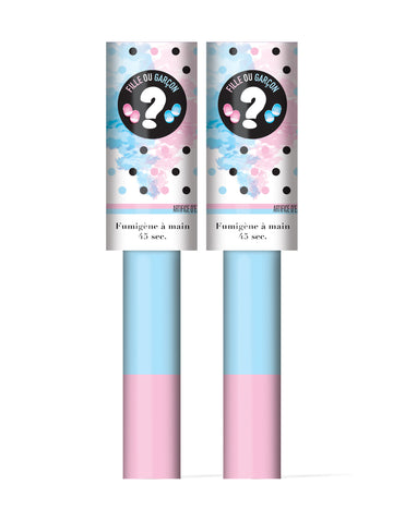 2 Fumigènes à main bleus 45 secondes Gender Reveal