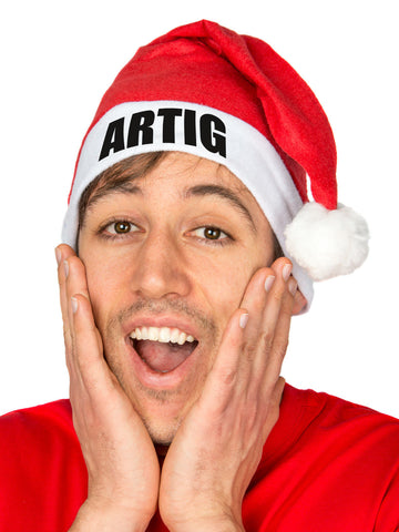 Căciulă amuzantă de Crăciun ARTIG, căciulă de Moș Crăciun roșu-alb 