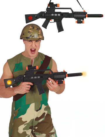 Fusil d'assaut sonore et lumineux 70 cm