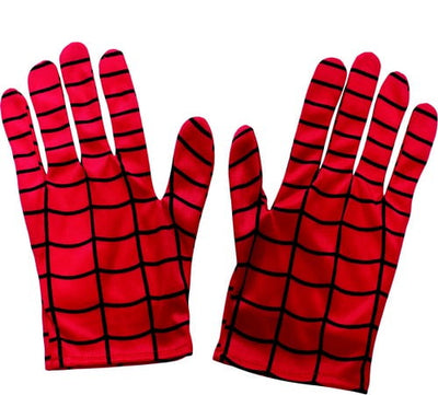 Gants Spider-Man™ pour adulte rouges avec motif toile d'araignée noire
