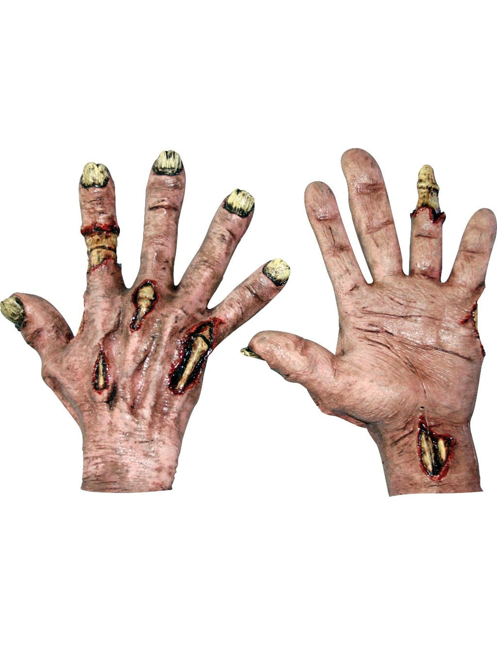 Gants de zombie pour adulte Halloween chair putréfiée et os apparents