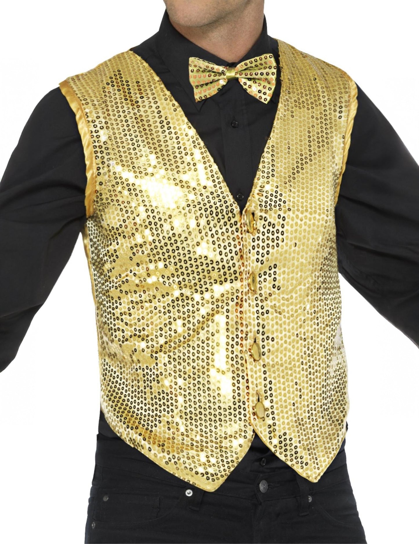 Gilet à sequins pour adulte or