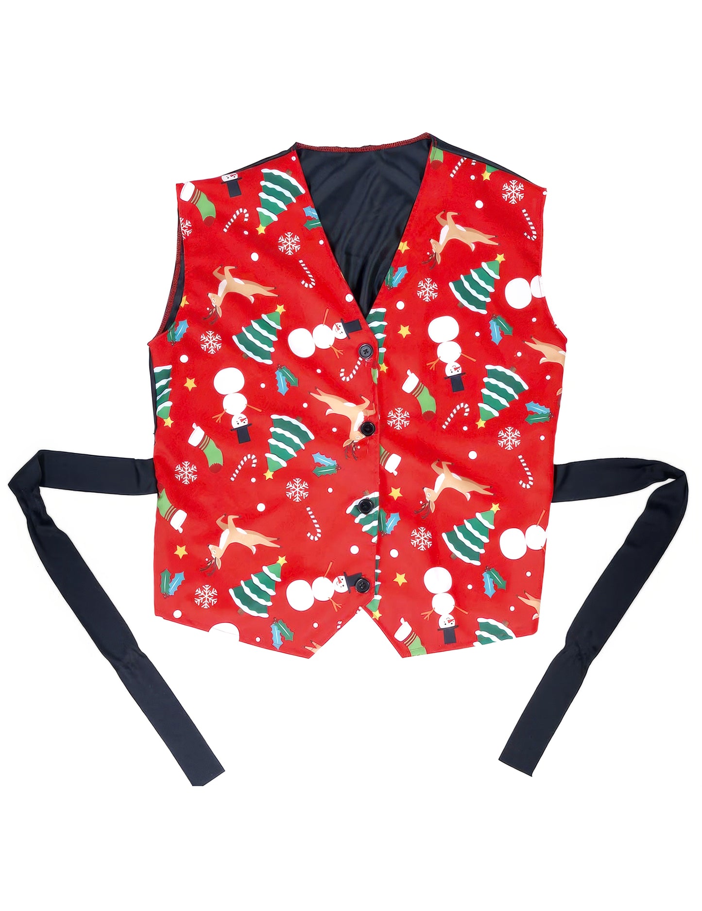 Vestă roșie pentru adulți cu modele de Crăciun