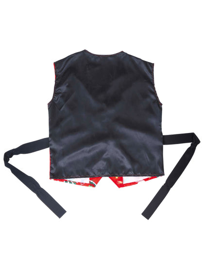 Vestă roșie pentru adulți cu modele de Crăciun