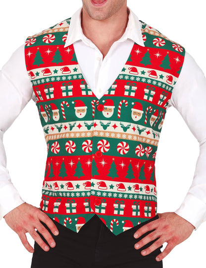 Gilet rouge et vert de Noël adulte